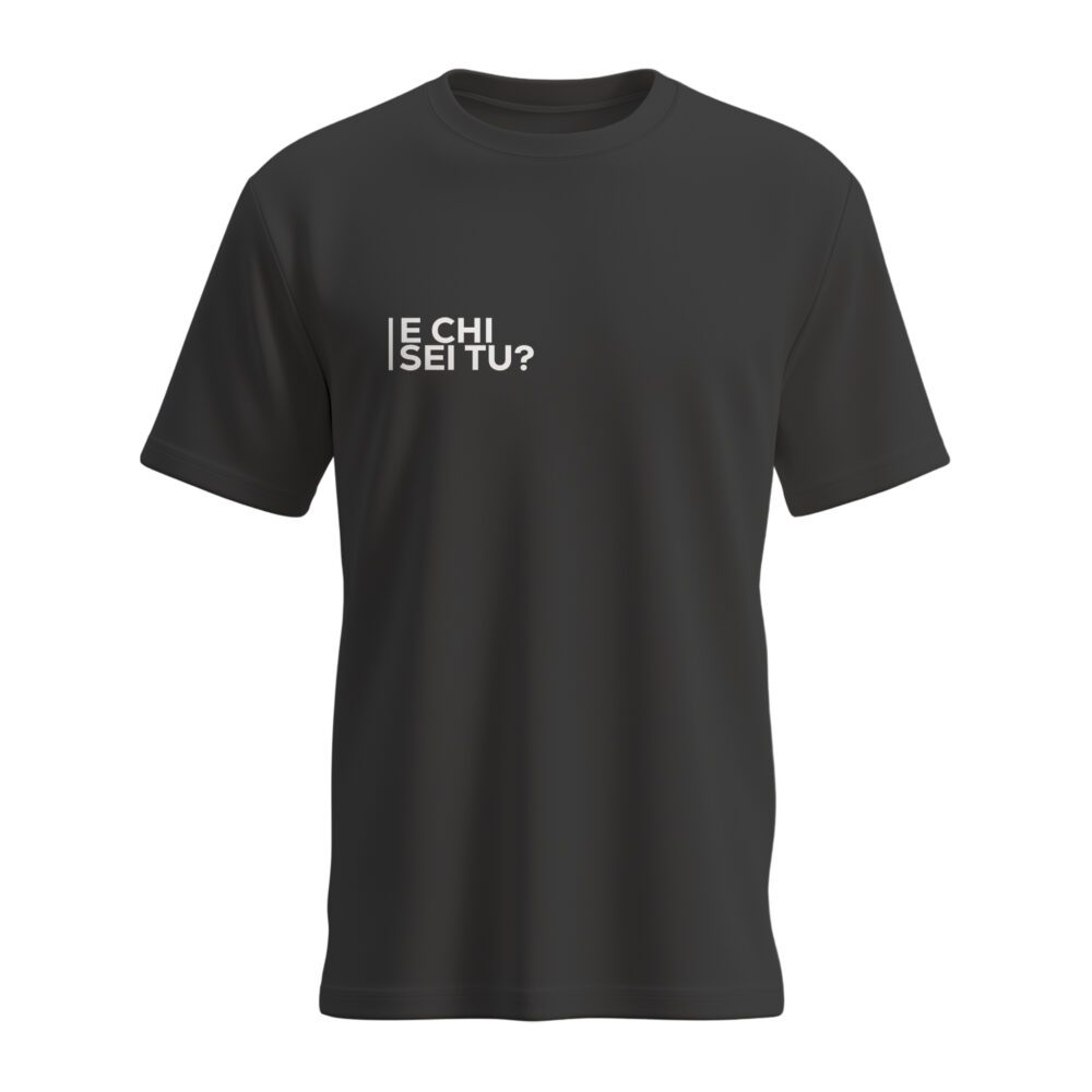 t-shirt e chi sei tu nero bianco