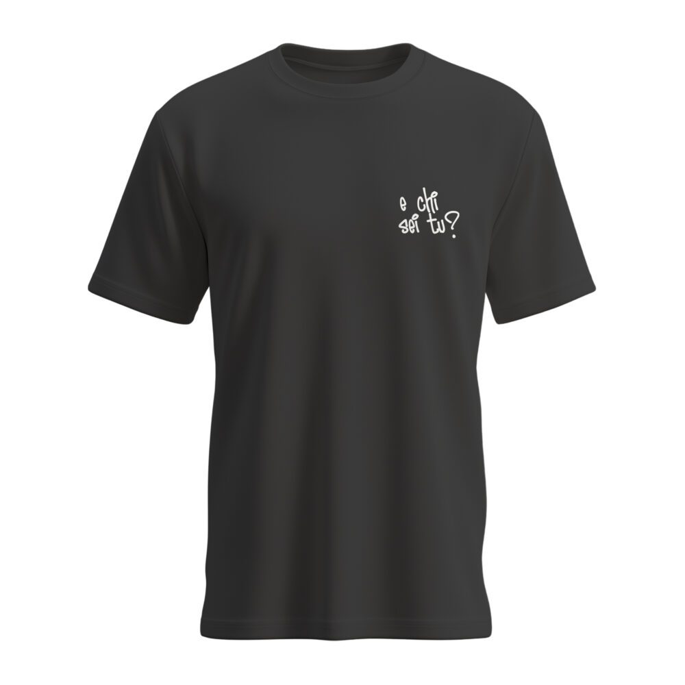 t-shirt comix e chi sei tu nero bianco