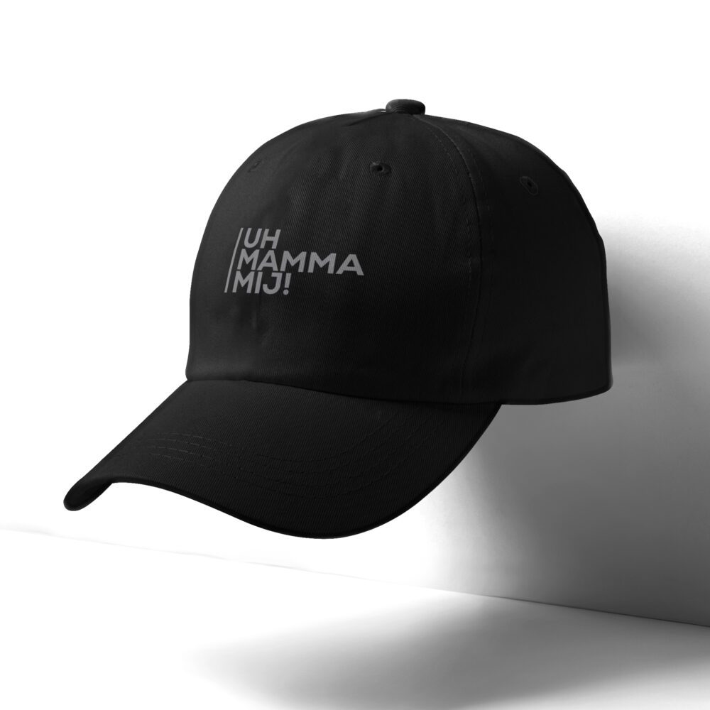 cappello uh mamma mij nero grigio