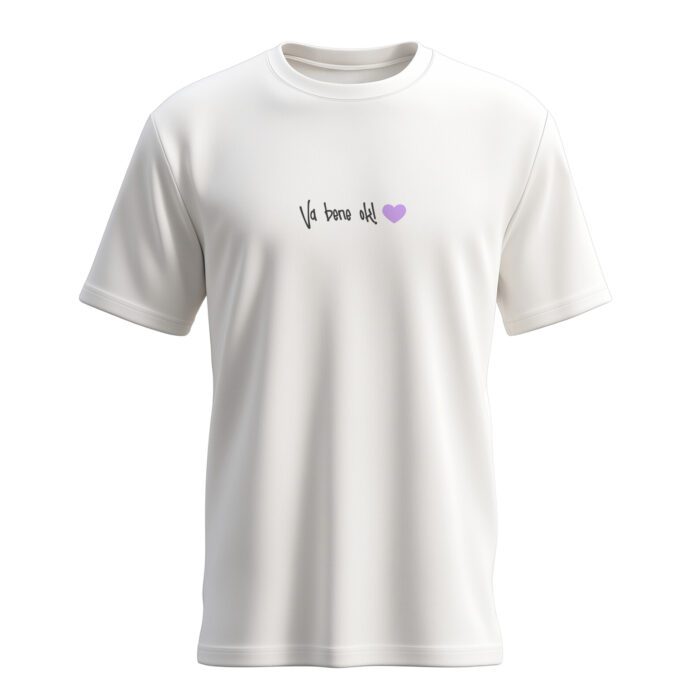 t-shirt va bene ok comix con cuore